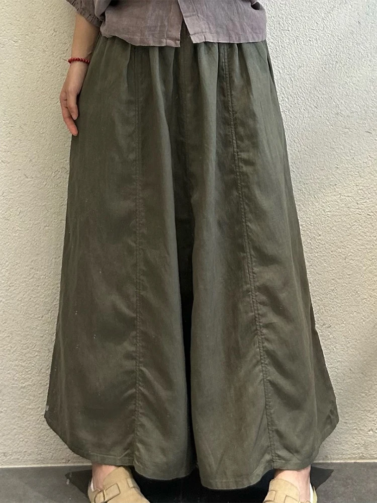 Amax LuluE Japanese Design Fashion Soild Skirts Females Vintage Leisure Elegant Streetwear Womens Summer Loose Classic Clothes