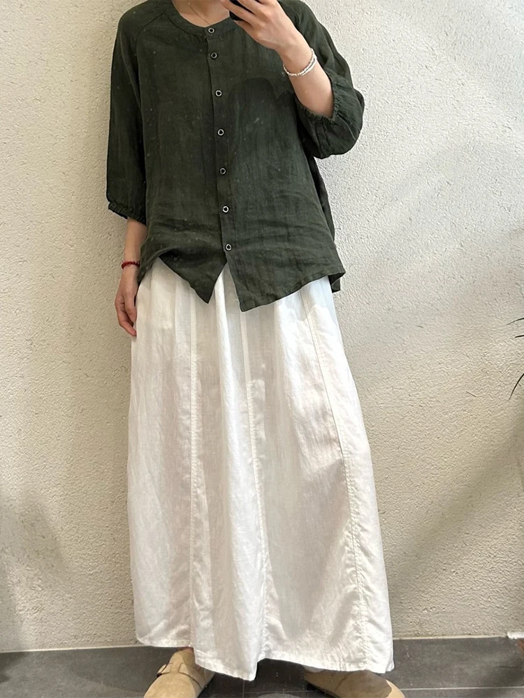 Amax LuluE Japanese Design Fashion Soild Skirts Females Vintage Leisure Elegant Streetwear Womens Summer Loose Classic Clothes