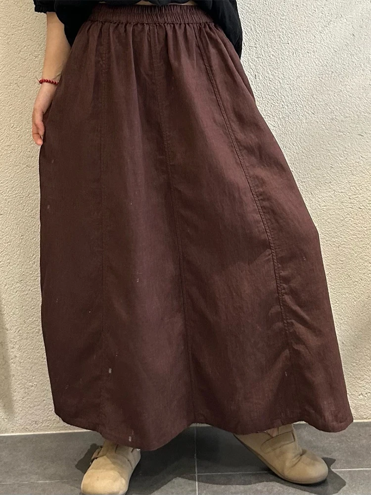 Amax LuluE Japanese Design Fashion Soild Skirts Females Vintage Leisure Elegant Streetwear Womens Summer Loose Classic Clothes