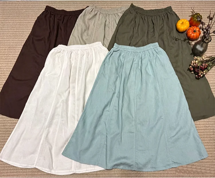 Amax LuluE Japanese Design Fashion Soild Skirts Females Vintage Leisure Elegant Streetwear Womens Summer Loose Classic Clothes