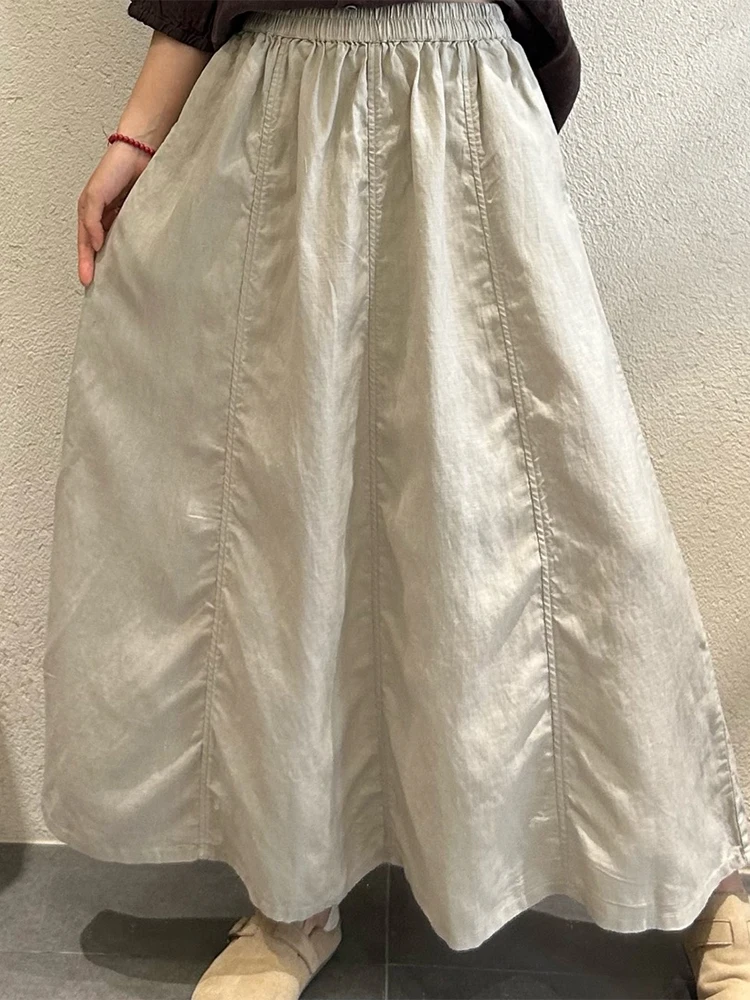 Amax LuluE Japanese Design Fashion Soild Skirts Females Vintage Leisure Elegant Streetwear Womens Summer Loose Classic Clothes