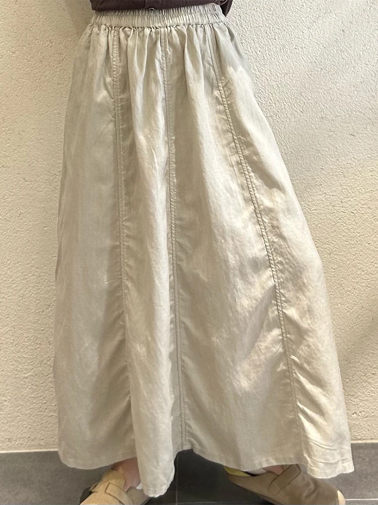 Amax LuluE Japanese Design Fashion Soild Skirts Females Vintage Leisure Elegant Streetwear Womens Summer Loose Classic Clothes