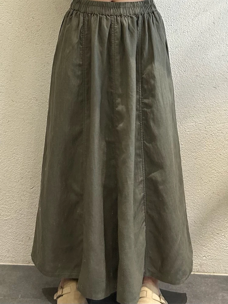 Amax LuluE Japanese Design Fashion Soild Skirts Females Vintage Leisure Elegant Streetwear Womens Summer Loose Classic Clothes