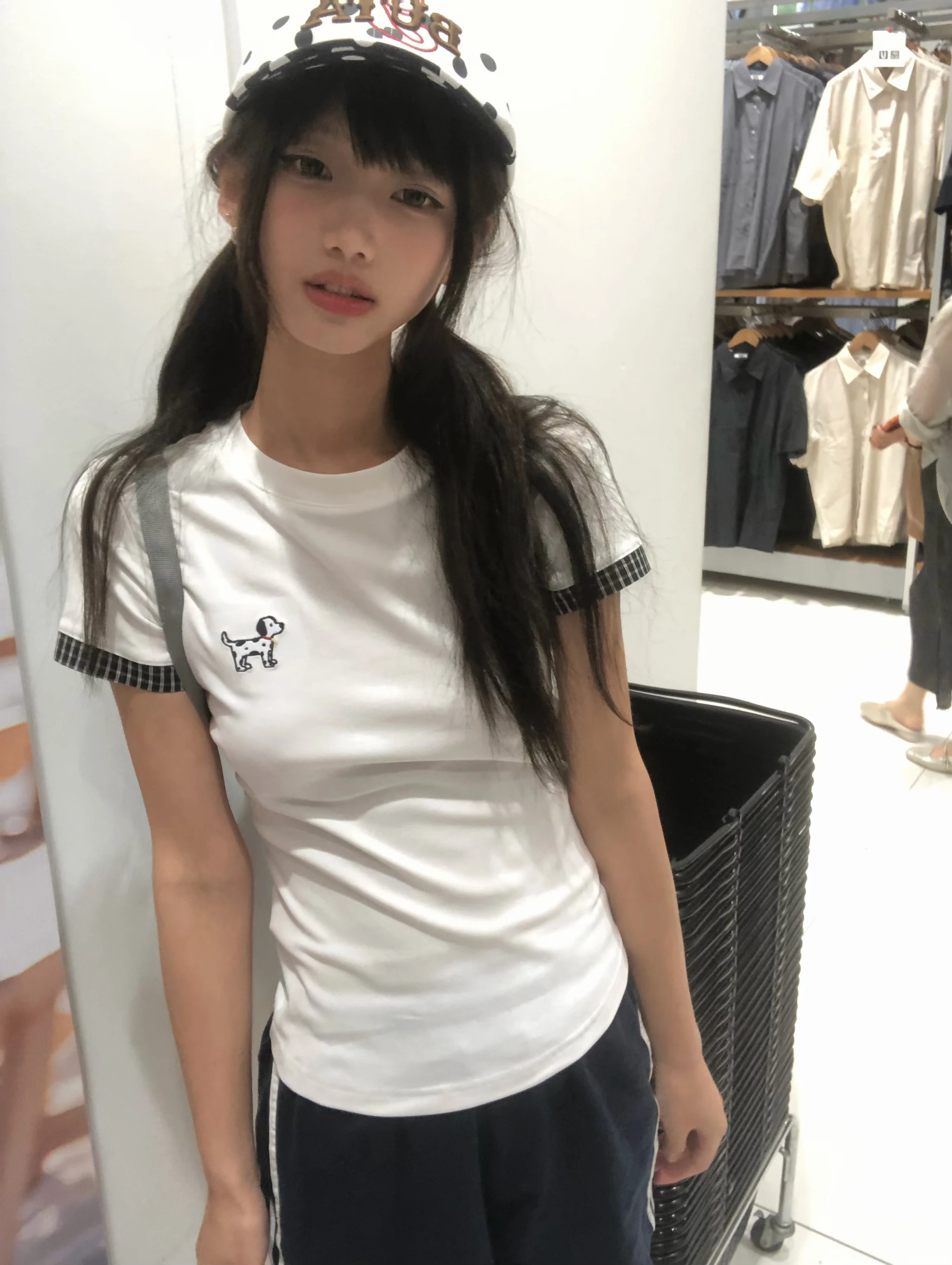 Karrram Japanese Y2k Puppy Embroidered T-shirt Vintage Harajuku Short Sleeve White T Shirt 2000s Style Cutecore Patchwork Tops