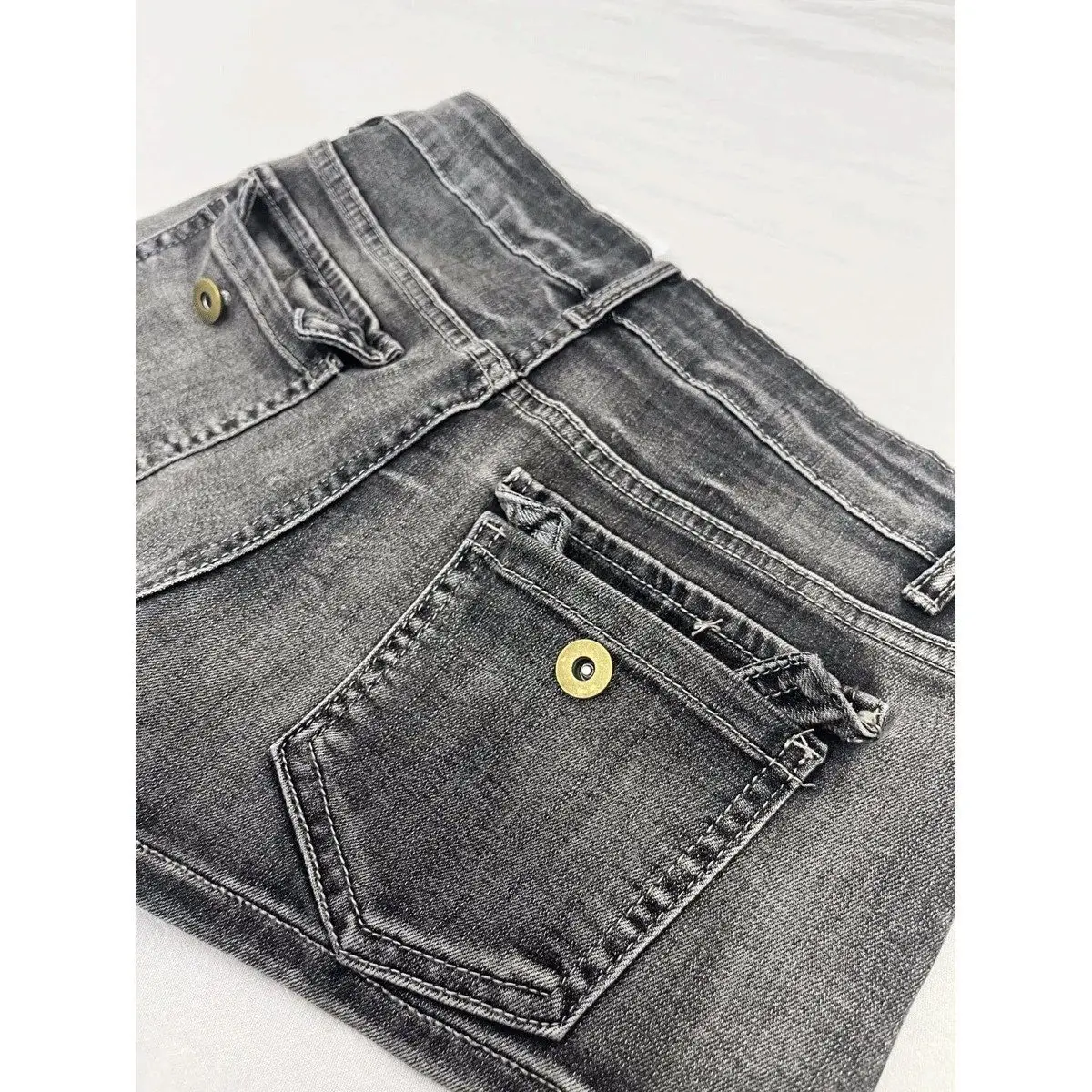 Retro Spice Girl Washed Old Black Grey Denim Shorts Female Summer Spice Girl Skinny Slim Hips A-Word Hot Pants