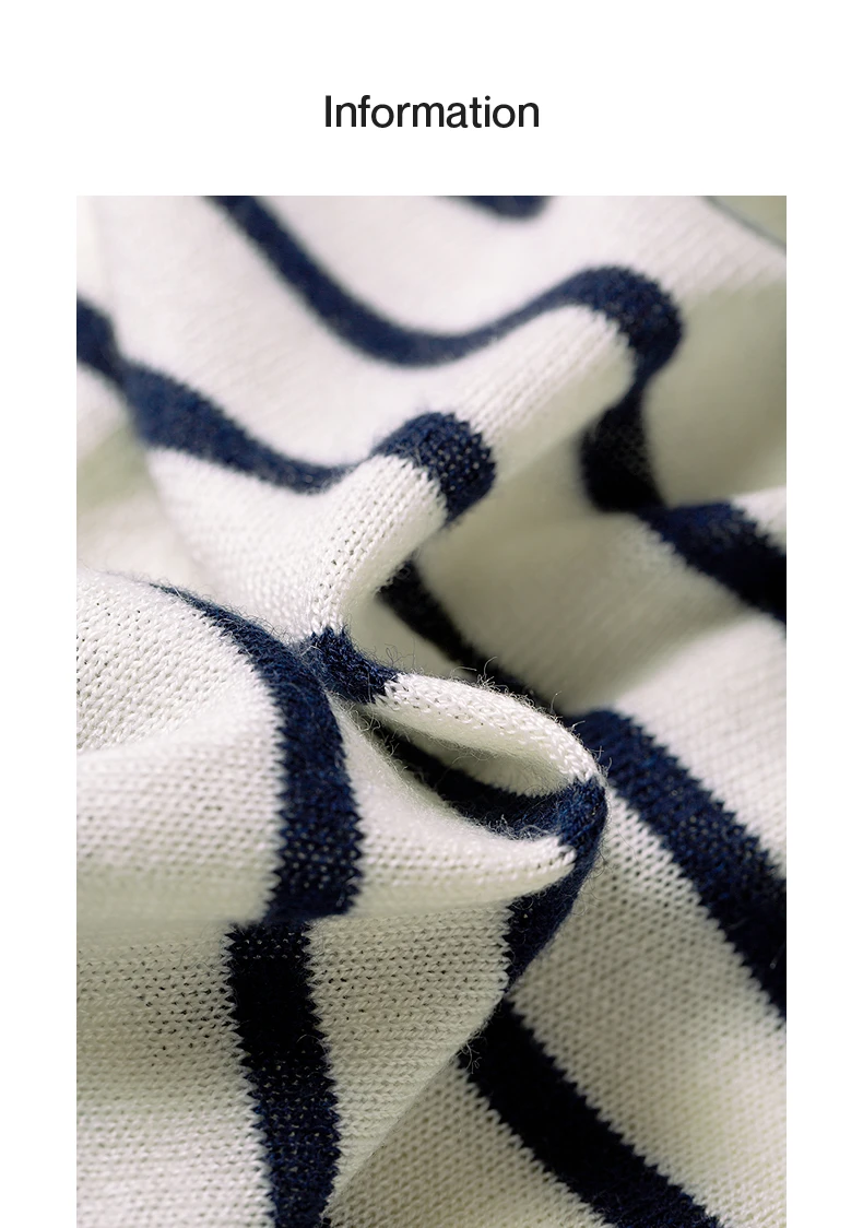 TOYOUTH Women's Wool Blend Striped Knit Top 2026 Fall New Arrival Crew Neck Embroidery Preppy Early Fall Top