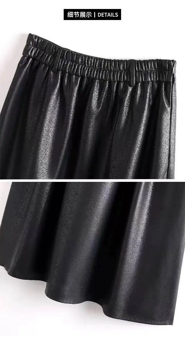 Plus size 5XL Split Sheepskin Skirt for Women 2026 Fashion High Waist Belt A-line Long Skirt Chic Ladies Wine Red Leather Skirts