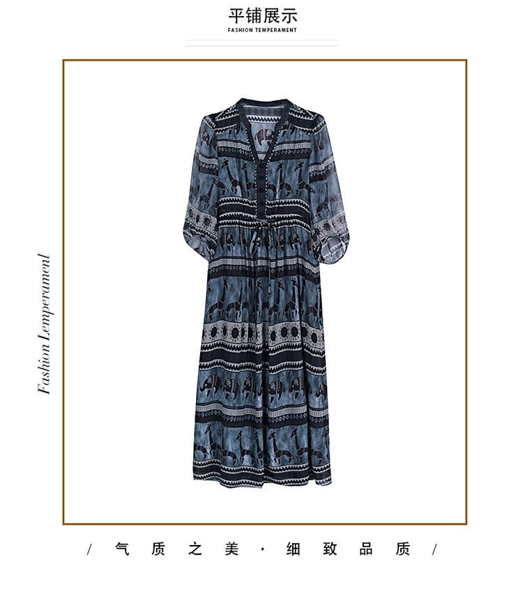 Boho Silk Chic Luxury Long Dress for Women Spring Summer Vintage Chiffon Hepburn Party Dress 2026 Elegant Casual Prom Clothes