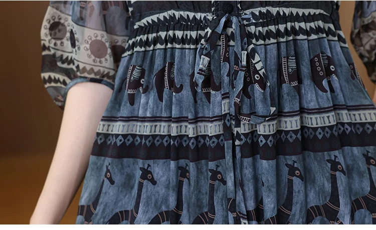 Boho Silk Chic Luxury Long Dress for Women Spring Summer Vintage Chiffon Hepburn Party Dress 2026 Elegant Casual Prom Clothes
