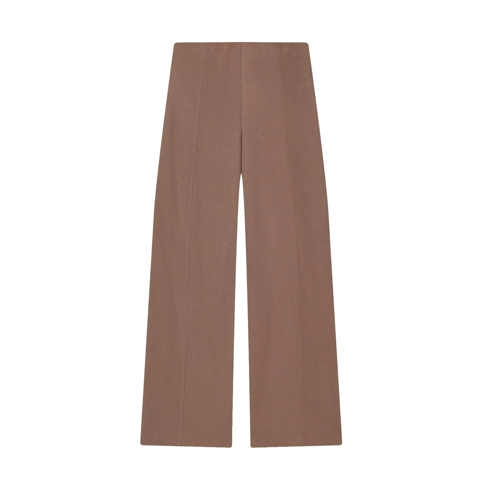 HH Autumn Women Fashion V-Neck Long Sleeve Single-breasted Soft Coat+High Waist Elastic Slim Wide-leg Pants Solid 2-Piece Set