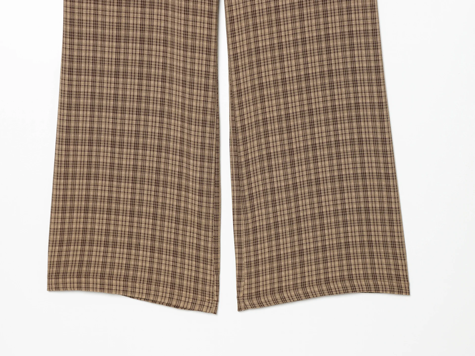 Vintage Plaid 2 Piece Set Women Casual Single Breasted Vest Top and Drawstring Wide Leg Pants Suits Elegant Female Match Sets