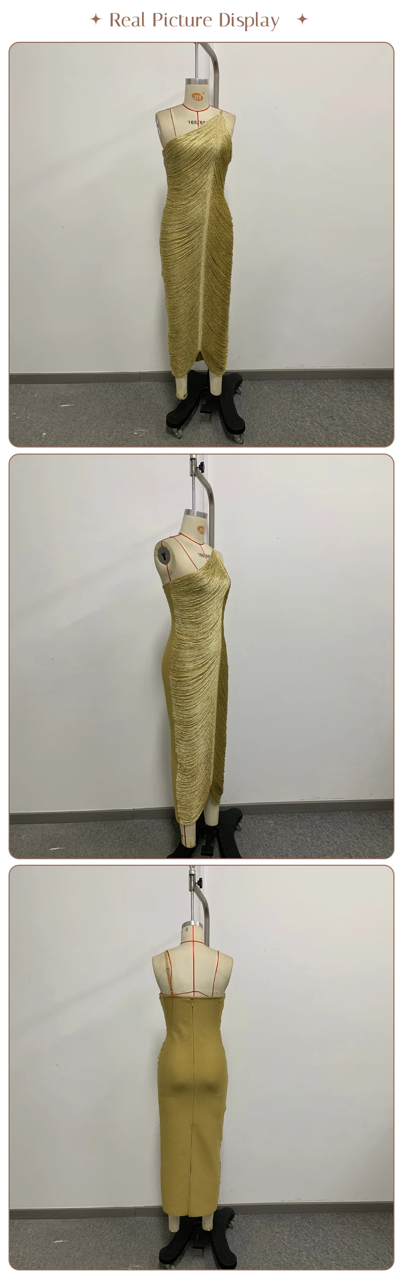 2026 Gold One Shoulder Ruched Maxi Dress Shimmering Metallic Bodycon Midi Gown with Front Slit for Formal Gala платье женское