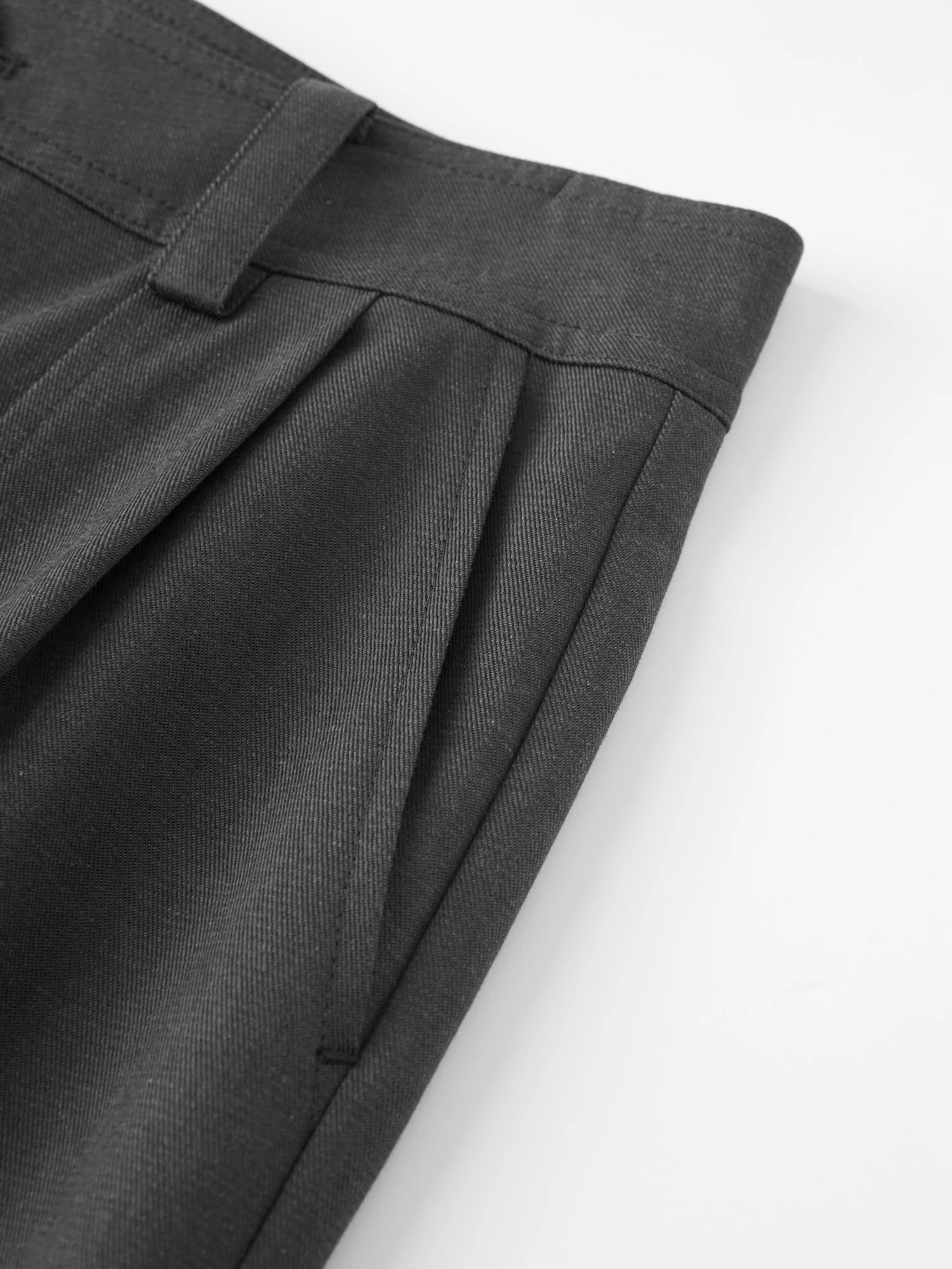 ZIQIAO Women's Lyocell Cotton Draped Straight Leg Casual Pants 2026 Summer New Gray Cuffed Trousers Khaki Deep Grey Pants