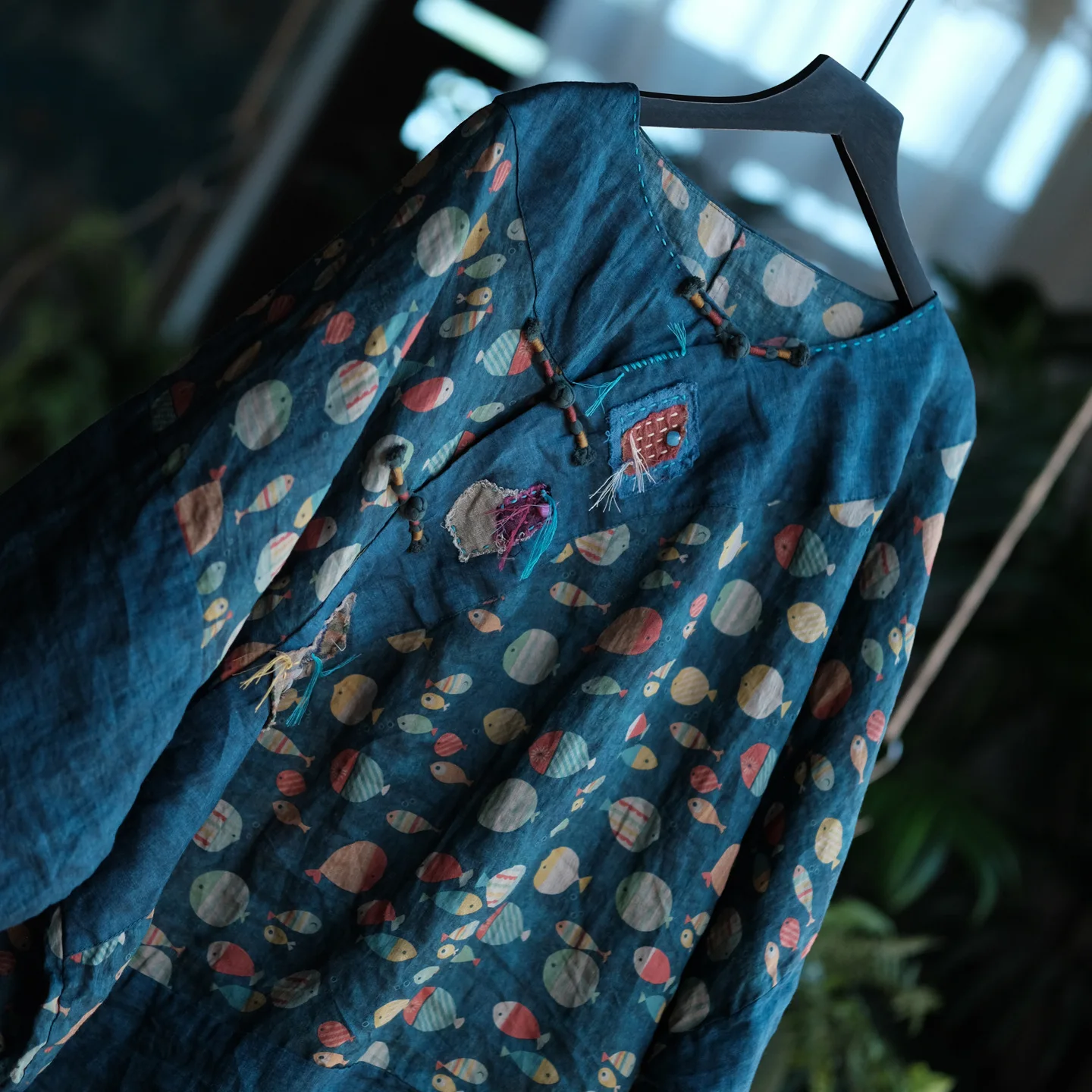 100% Ramie Women Casual Shirt New Arrival 2026 Chinese Style O-neck Vintage Print Loose Comfortable Female Tops Shirts M2785