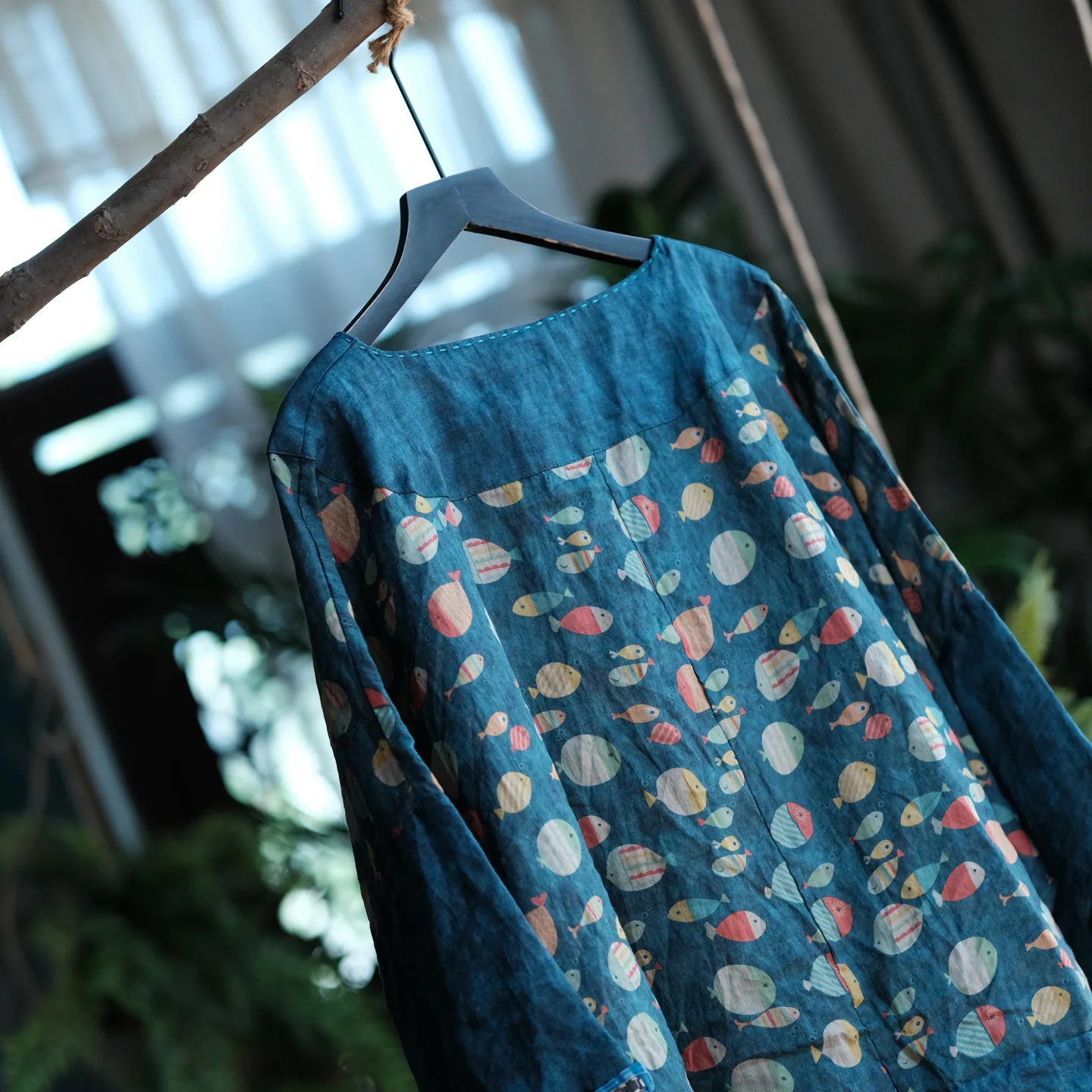 100% Ramie Women Casual Shirt New Arrival 2026 Chinese Style O-neck Vintage Print Loose Comfortable Female Tops Shirts M2785