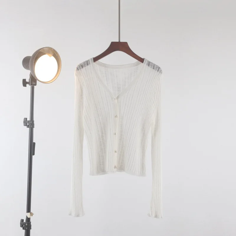 New M L Solid Sweater Women Knit Top Fashion Female Cardigan Thin Summer Spring Long Sleeve Adult Jacket Clothe Ladies Candy