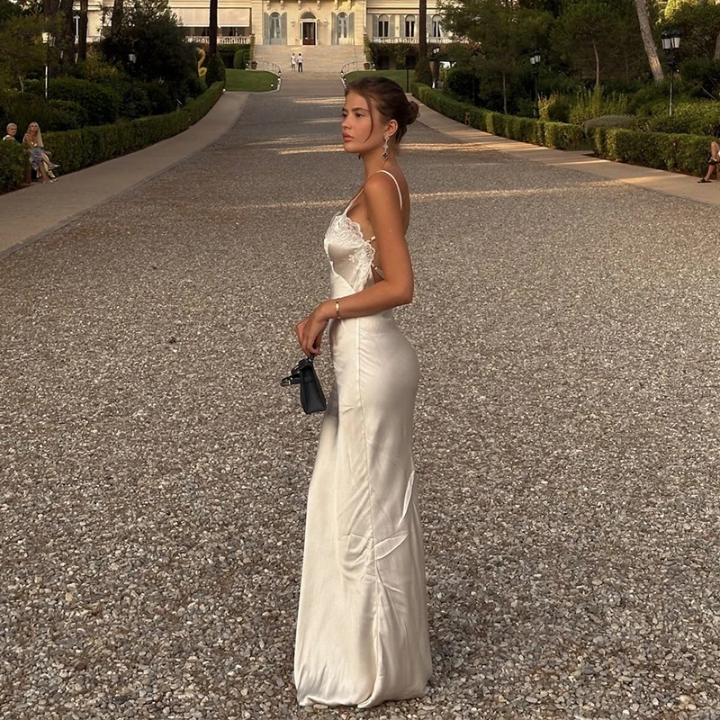 Women Solid White Ruffle Maxi Dress Fashion Lace Pleated Sleeveless Off-shoulder Long Dresses Lady 2026 Summer Holiday Robes Ne