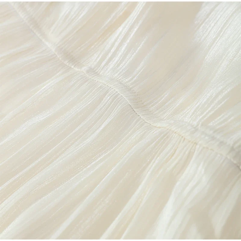 Women Solid White Ruffle Maxi Dress Fashion Lace Pleated Sleeveless Off-shoulder Long Dresses Lady 2026 Summer Holiday Robes Ne
