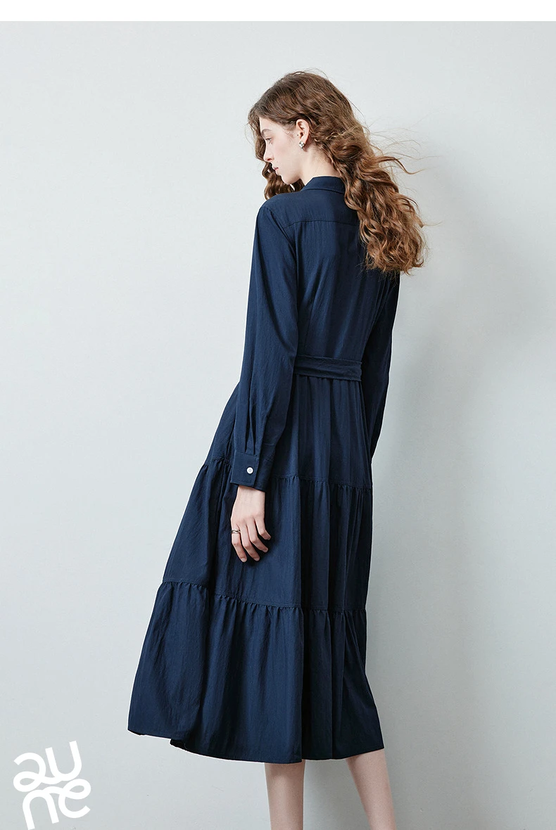 TOYOUTH Women's Light Utility Shirt Dress Fall 2026 Waist Cinched Slimming Office Commute