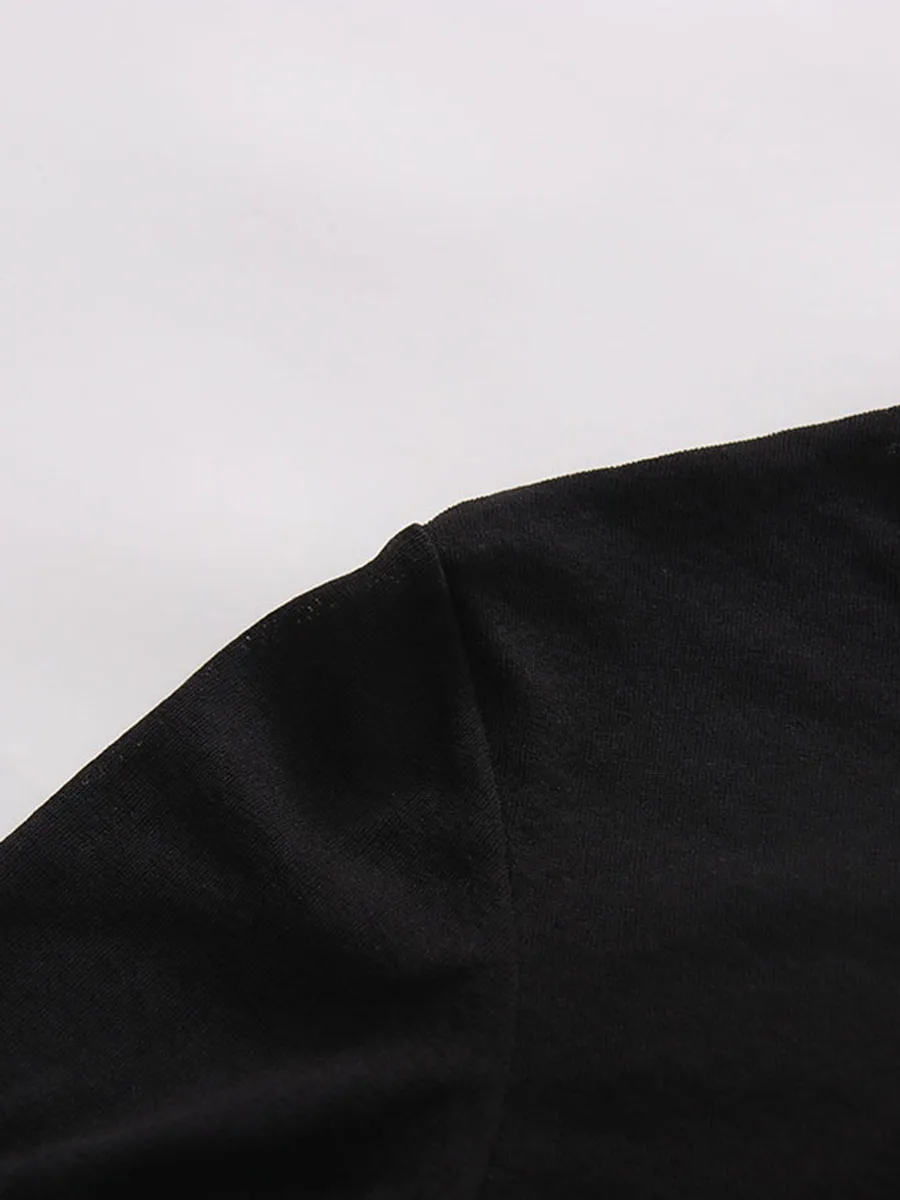 TWOTWINSTYLE Black Loose Spliced Folds Chic T Shirts for Women O Neck Long Sleeve Irregular Design T Shirt Female Summer Fashion