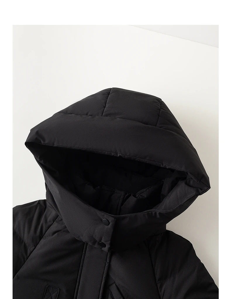 TOYOUTH Women's White Duck Down Coat 2026 Winter New Urban Functional Hooded Waist Cinched Windproof Outerwear
