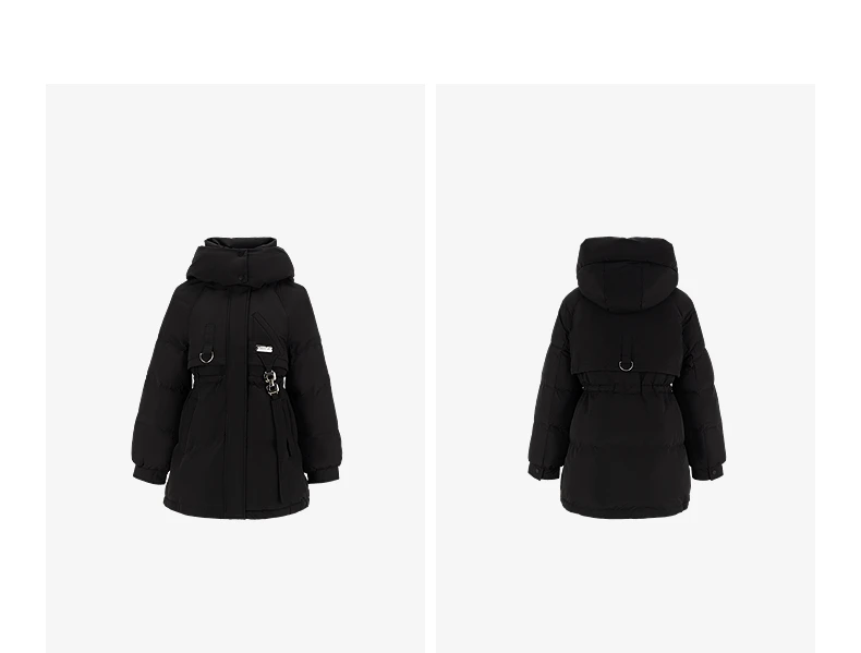 TOYOUTH Women's White Duck Down Coat 2026 Winter New Urban Functional Hooded Waist Cinched Windproof Outerwear