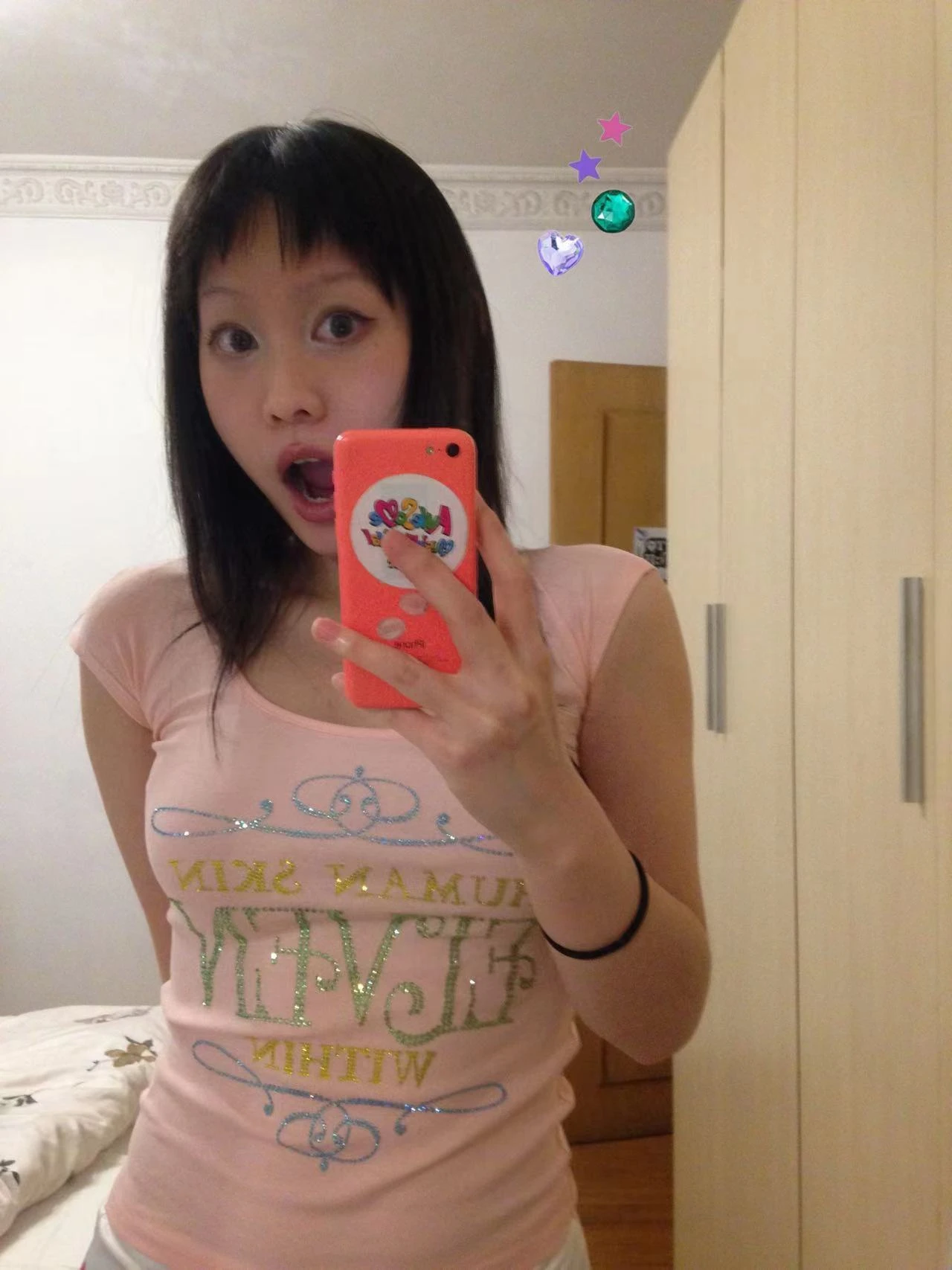 Karrram Japanese Y2k Rhinestone Print T-shirt 2000s Cutecore Short Sleeve Pink Top Vintage Harajuku Kawaii Tshirt American Retro