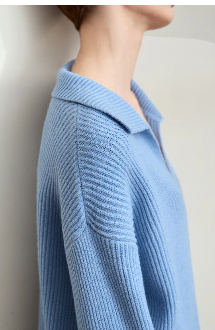 Amii Women's Sweater 2026 Winter New V-neck Loose Long Sleeve Solid Knit Sweater Ladies Basic Versatile Pullover Top 12444194