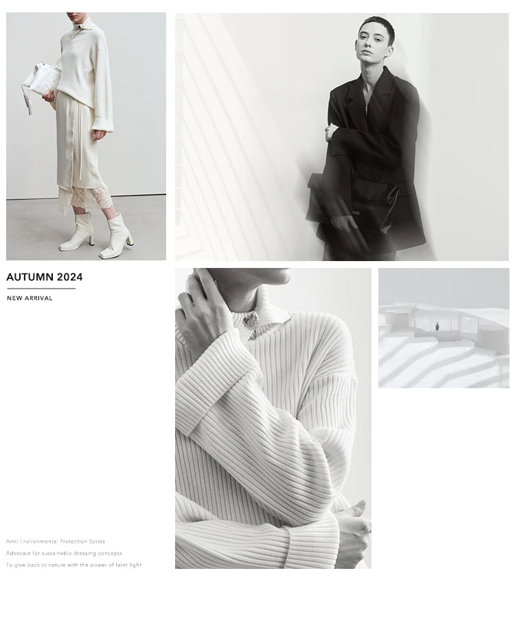 Amii Women's Sweater 2026 Winter New V-neck Loose Long Sleeve Solid Knit Sweater Ladies Basic Versatile Pullover Top 12444194