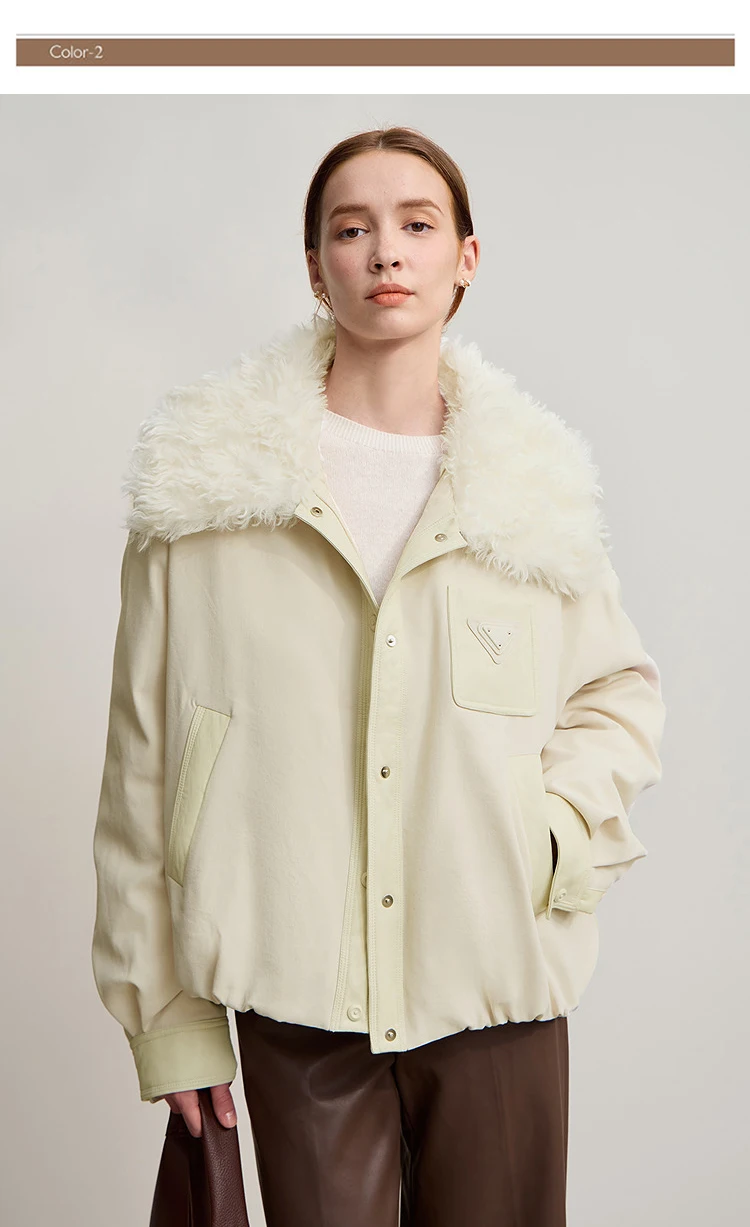 Amii Down Coats For Woman 2026 Winter New Casual Warm Patchwork Versatile Down Jacket Women's Long Sleeves Loose Top 12544075