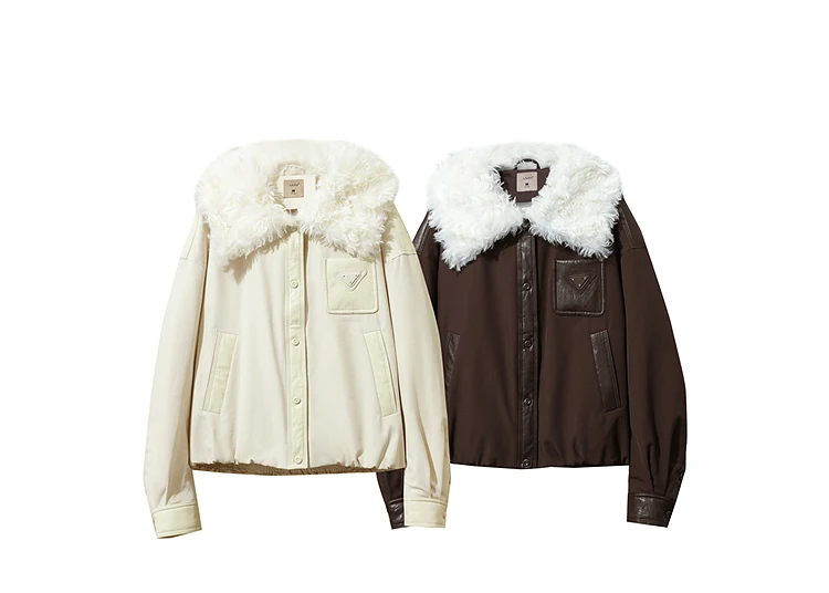 Amii Down Coats For Woman 2026 Winter New Casual Warm Patchwork Versatile Down Jacket Women's Long Sleeves Loose Top 12544075