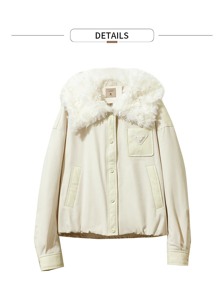 Amii Down Coats For Woman 2026 Winter New Casual Warm Patchwork Versatile Down Jacket Women's Long Sleeves Loose Top 12544075