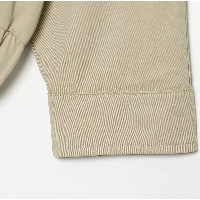Fashion Stand Collar Strap Buckle Long Sleeve Jacket Utility Pocket Cropped 2026 Fall Casual Women Outerwear Chic Lady Coat