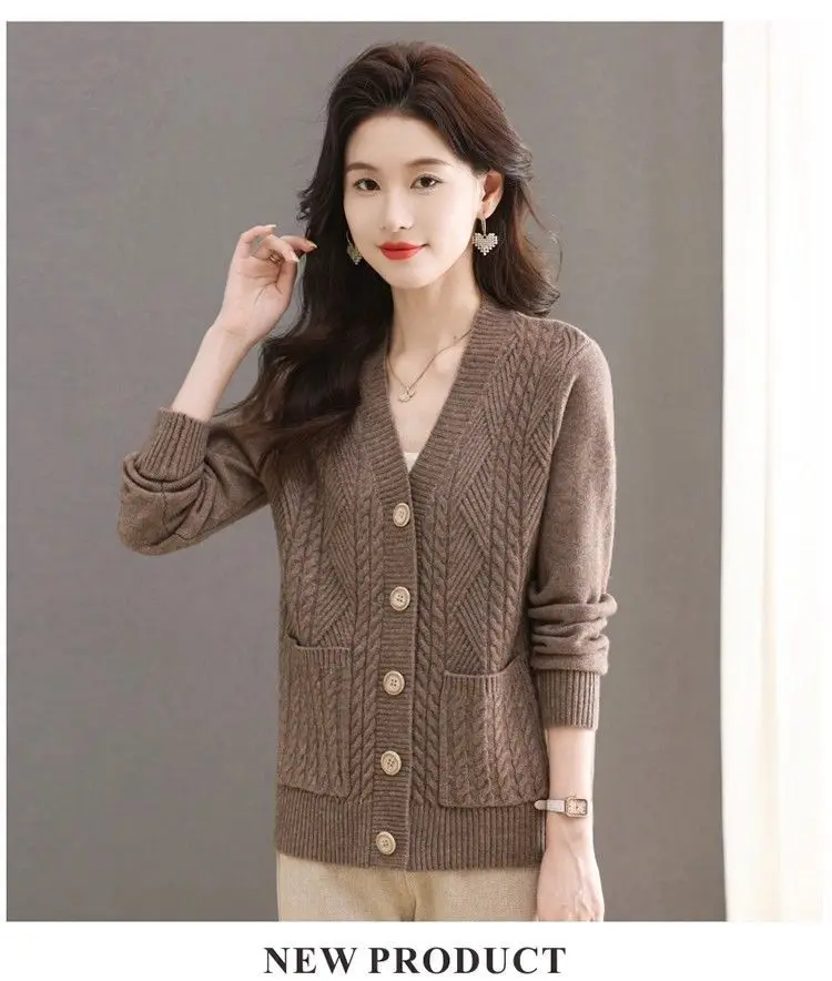 Women's Knit Sweater Open Cardigan 2026 New Spring/Autumn Thickened Loose Plus Size Fashion Solid Color Pullover Outerwear Top