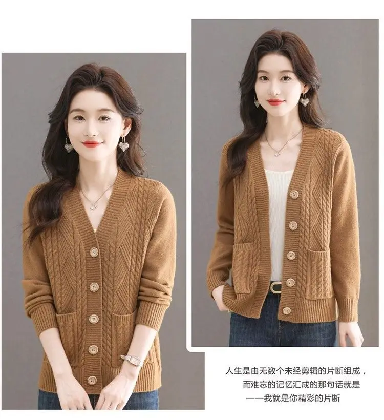 Women's Knit Sweater Open Cardigan 2026 New Spring/Autumn Thickened Loose Plus Size Fashion Solid Color Pullover Outerwear Top