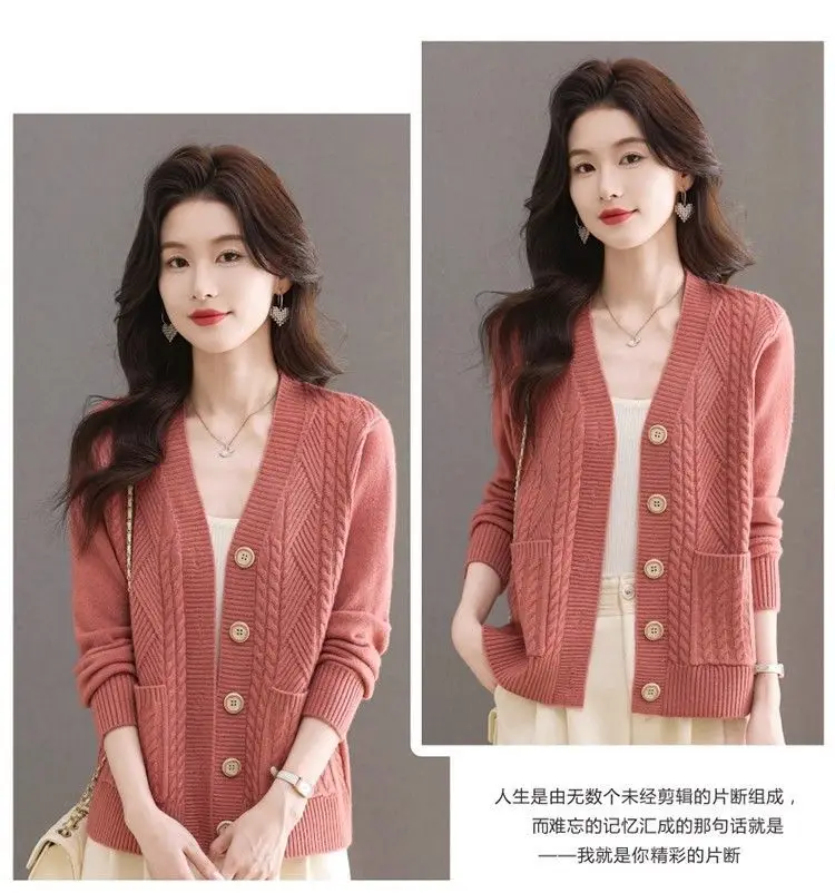 Women's Knit Sweater Open Cardigan 2026 New Spring/Autumn Thickened Loose Plus Size Fashion Solid Color Pullover Outerwear Top