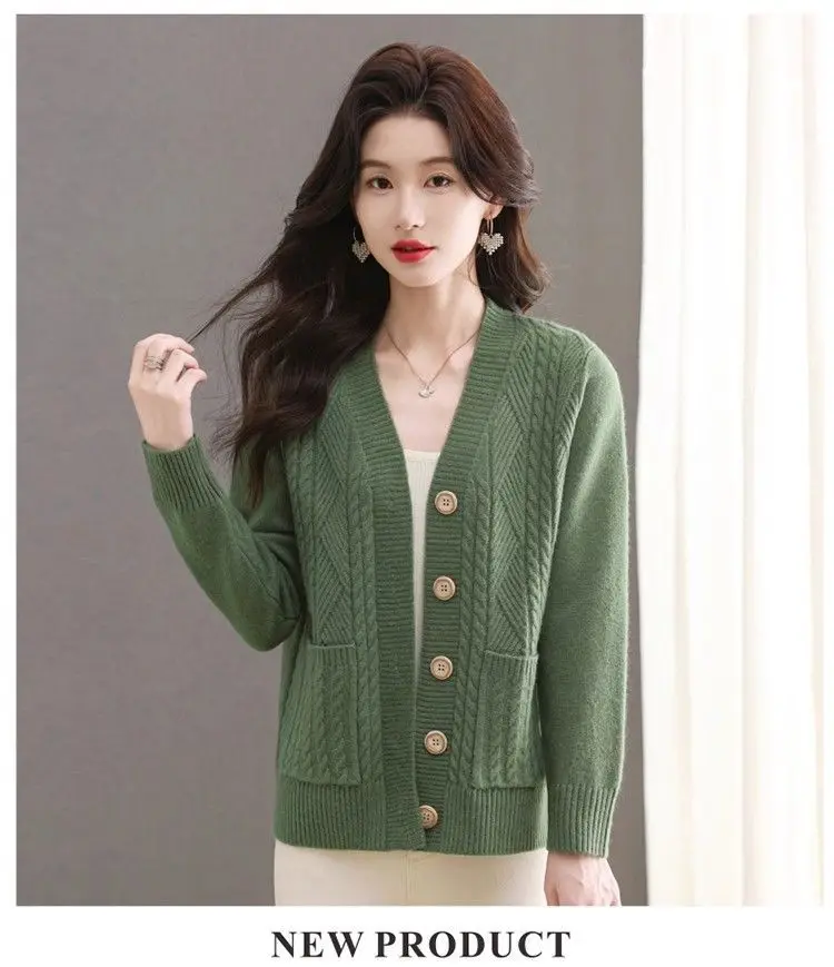 Women's Knit Sweater Open Cardigan 2026 New Spring/Autumn Thickened Loose Plus Size Fashion Solid Color Pullover Outerwear Top