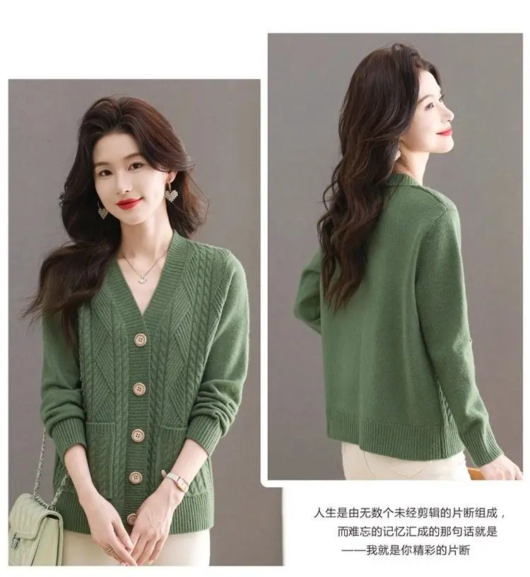 Women's Knit Sweater Open Cardigan 2026 New Spring/Autumn Thickened Loose Plus Size Fashion Solid Color Pullover Outerwear Top