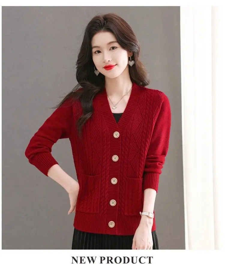Women's Knit Sweater Open Cardigan 2026 New Spring/Autumn Thickened Loose Plus Size Fashion Solid Color Pullover Outerwear Top
