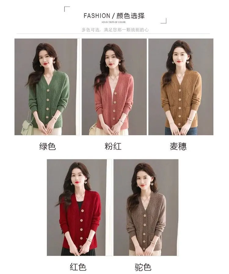 Women's Knit Sweater Open Cardigan 2026 New Spring/Autumn Thickened Loose Plus Size Fashion Solid Color Pullover Outerwear Top