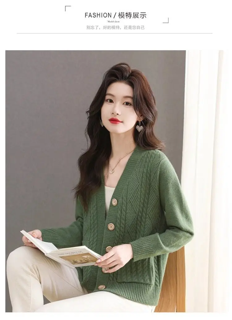 Women's Knit Sweater Open Cardigan 2026 New Spring/Autumn Thickened Loose Plus Size Fashion Solid Color Pullover Outerwear Top