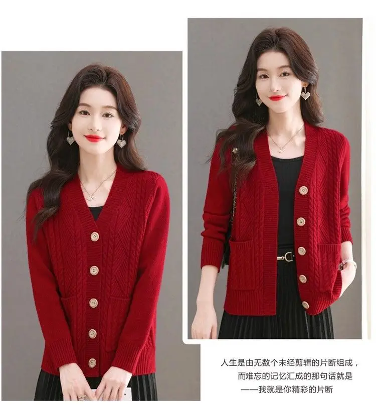 Women's Knit Sweater Open Cardigan 2026 New Spring/Autumn Thickened Loose Plus Size Fashion Solid Color Pullover Outerwear Top