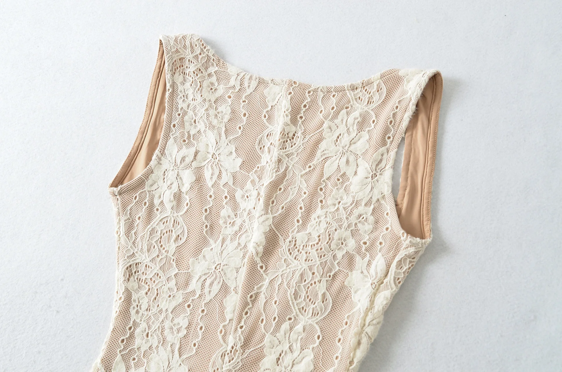 French-style square-neck lace strap slim-fit long dress women, summer and elegant dress