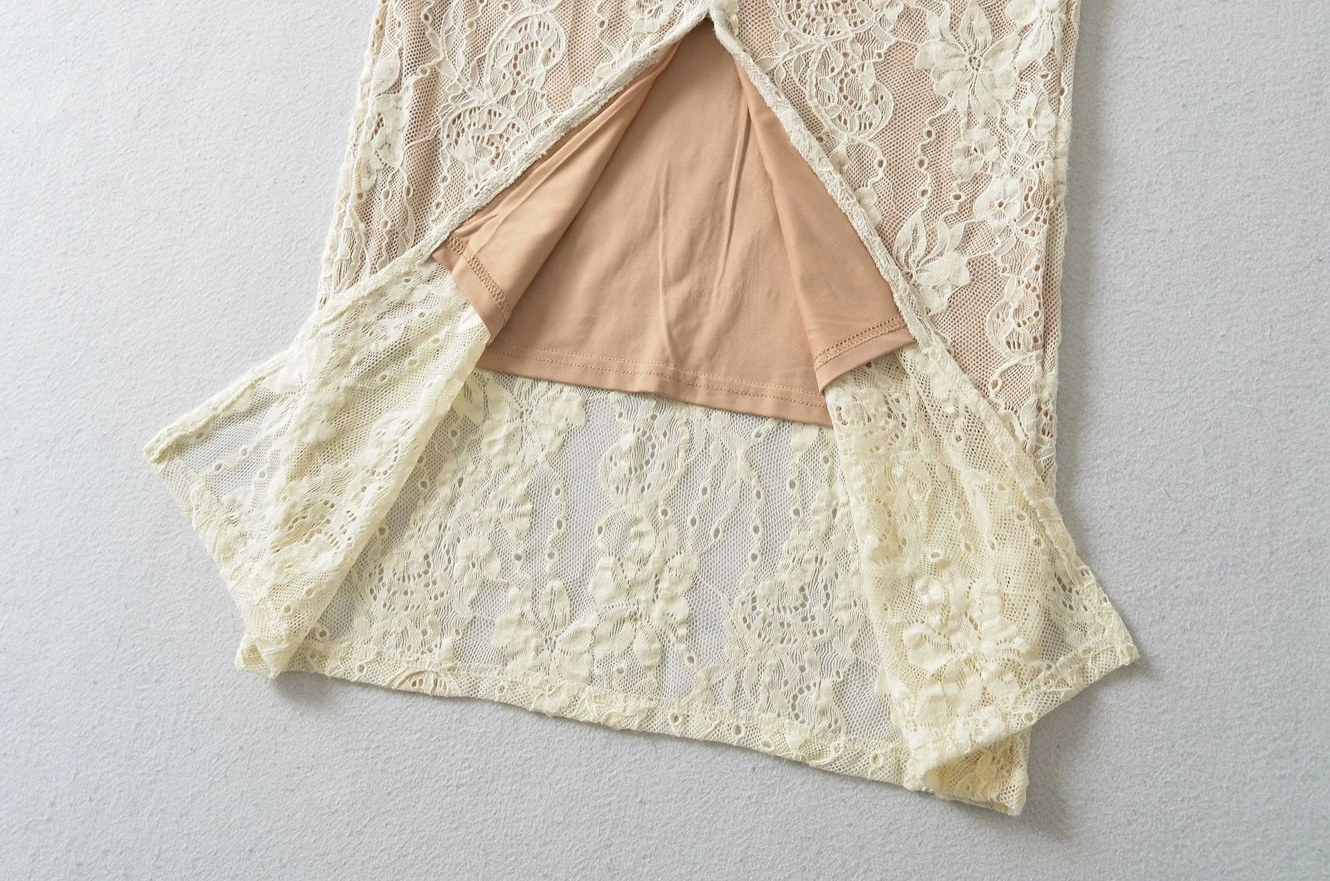 French-style square-neck lace strap slim-fit long dress women, summer and elegant dress