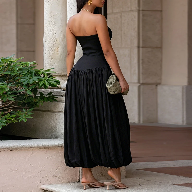 Temperament Strapless Sleeveless Office Romper Elegant Solid Off Shoulder High Waist Jumpsuit Comfort Backless Splice Playsuit