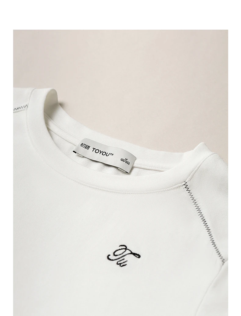 TOYOUTH Women's Long Sleeve T-Shirt 2026 Autumn New Soft Fleece Slim Fit Contrast Line Round Neck Base Layer Top