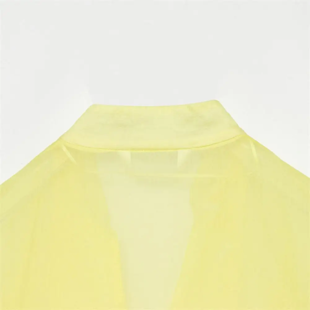 Women Stand Collar Shirt Chinese Frog Button Blouse for Early Fall, Loose Solid Color Long Sleeve Top Durable Polyester