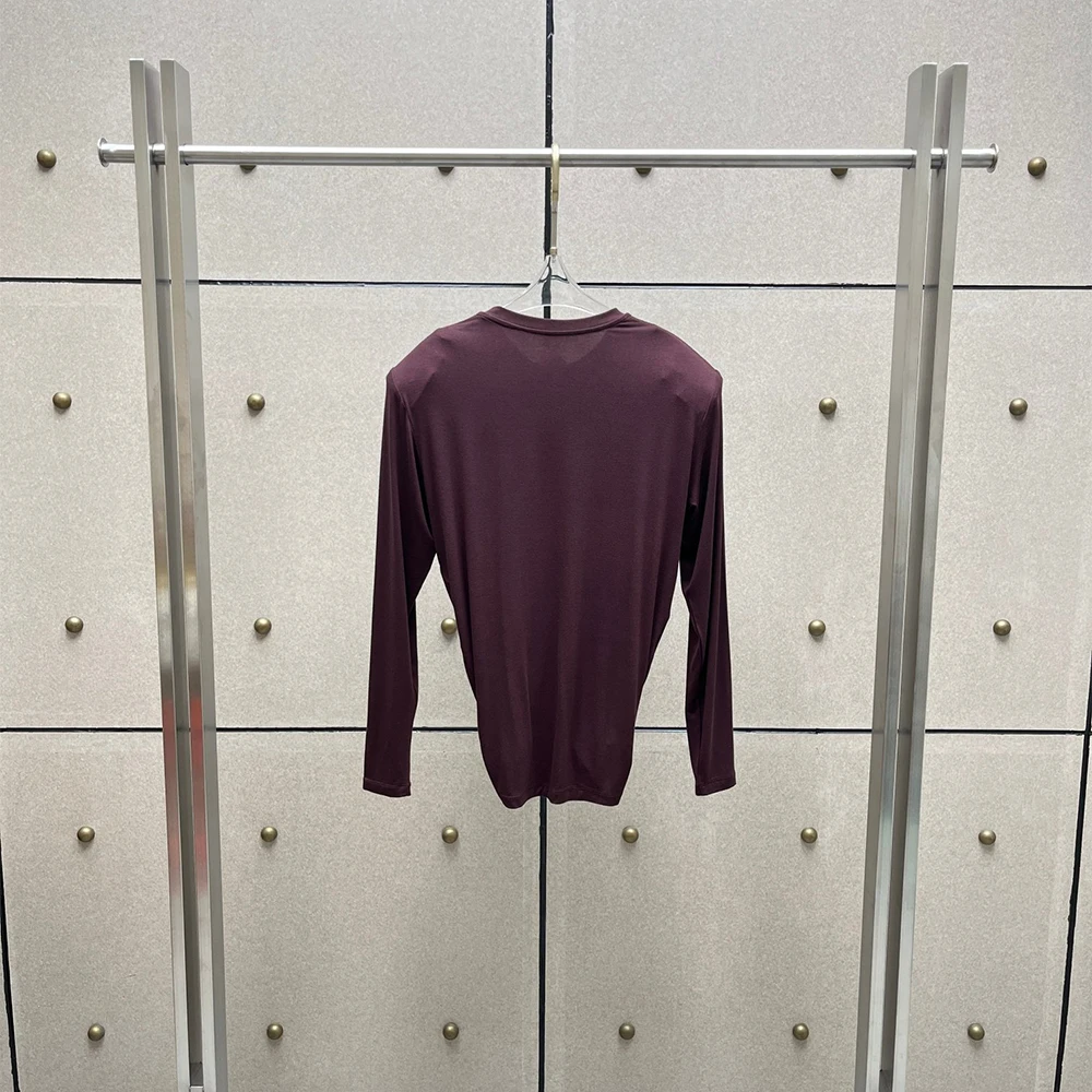 Ladies Cotton‑blend Long Sleeve Tee Crew Neck Front Twisted Knot Ruched Slim Fashion Cropped T‑Shirt Women Casual Daily Tops