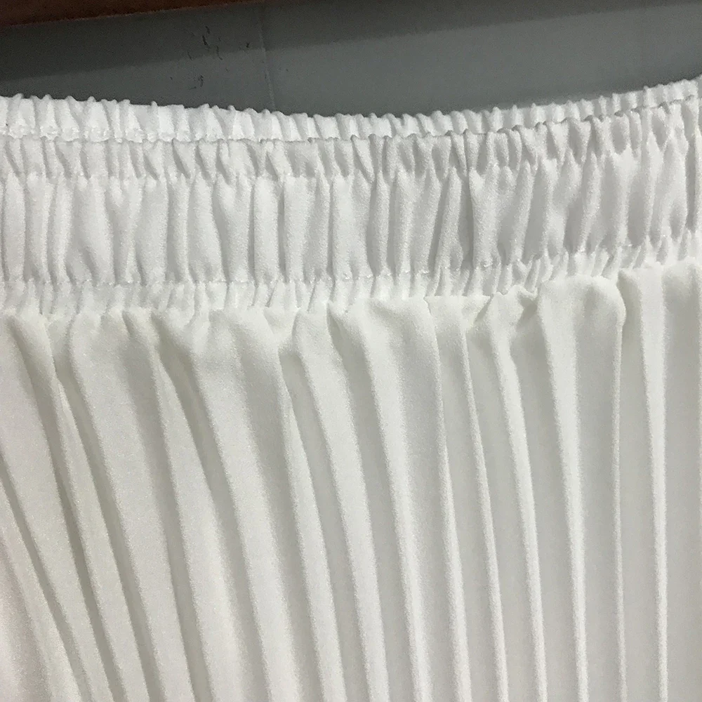 High Waist Pleated Maxi Skirt for Women Vintage Summer Long Flowy Skirt
