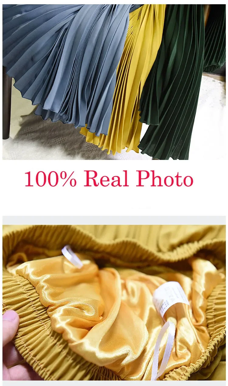 High Waist Pleated Maxi Skirt for Women Vintage Summer Long Flowy Skirt